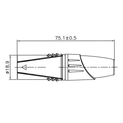 Enova 3-Pin XLR han kabel stik, sort