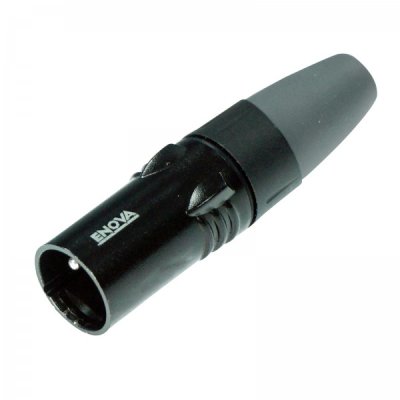 Enova 3-Pin XLR han kabel stik, sort
