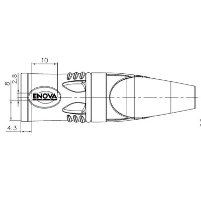 Enova 5 pol han XLR kabel stik, sort IP67 Outdoor