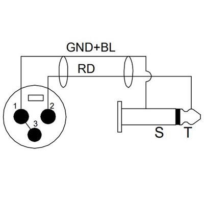 Enova mikrofonkabel XLR han til mono jack