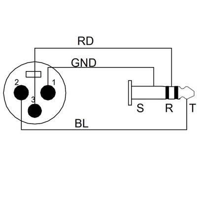 Enova mikrofonkabel XLR han til stereo jack