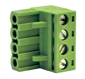 Euroblock kontakt 4 terminaler 5 mm, pr. styk