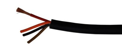 SC-kabler Fleskibelt hjttalerkabel 4 x 2,5 mm2 rund, Sort 