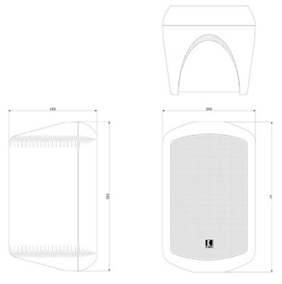 IC Audio aktiv v�ggmonterad h�gtalare MS165 2x40 Watt, Svart