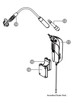 JTS mikrofon 516GT til harmonika og guitar til 16G minijack