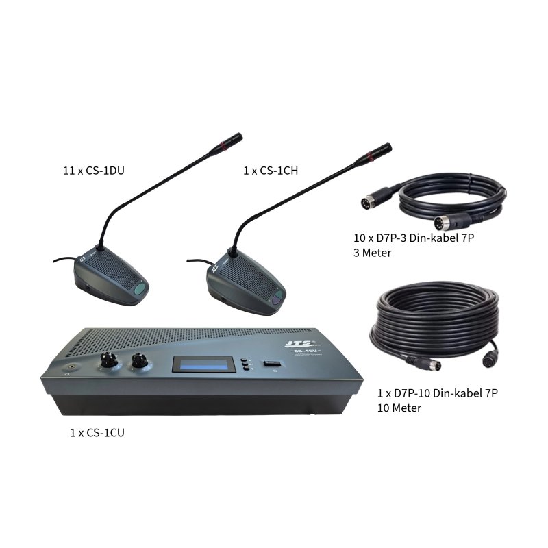 JTS konference control unit system 11 deltager og 1 mdeleder