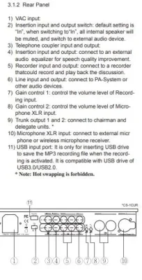 JTS konference kontrolenhed op til 50 mikrofoner USB recorder