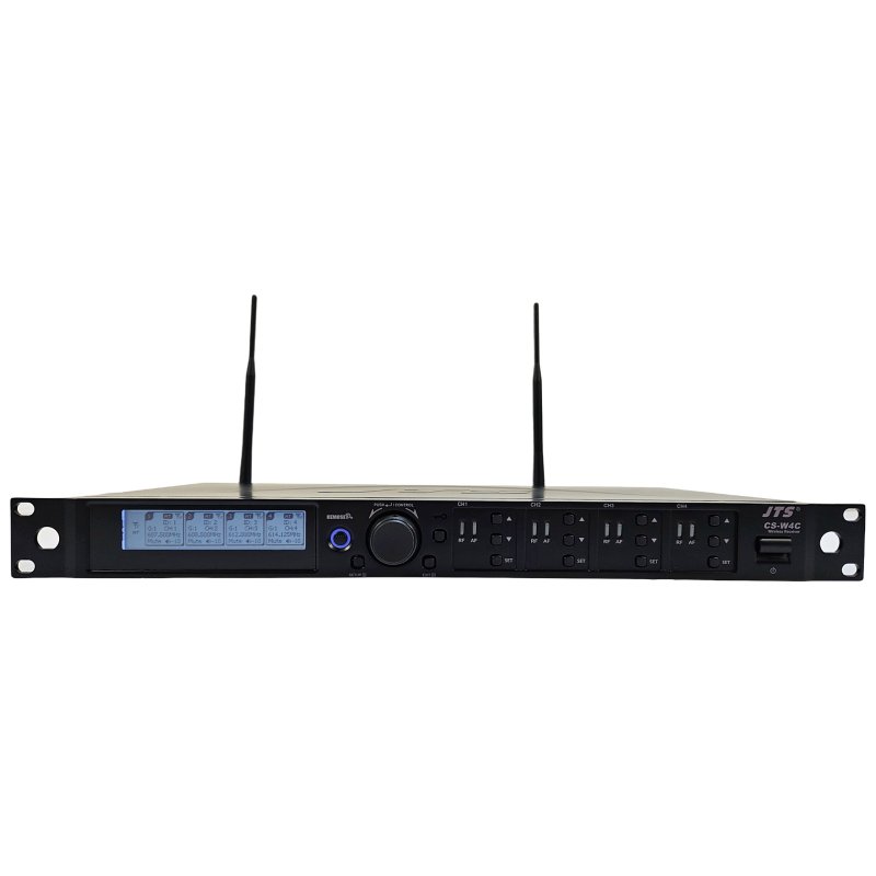 JTS trdls konferens mottagare med 4 bordsmikrofoner