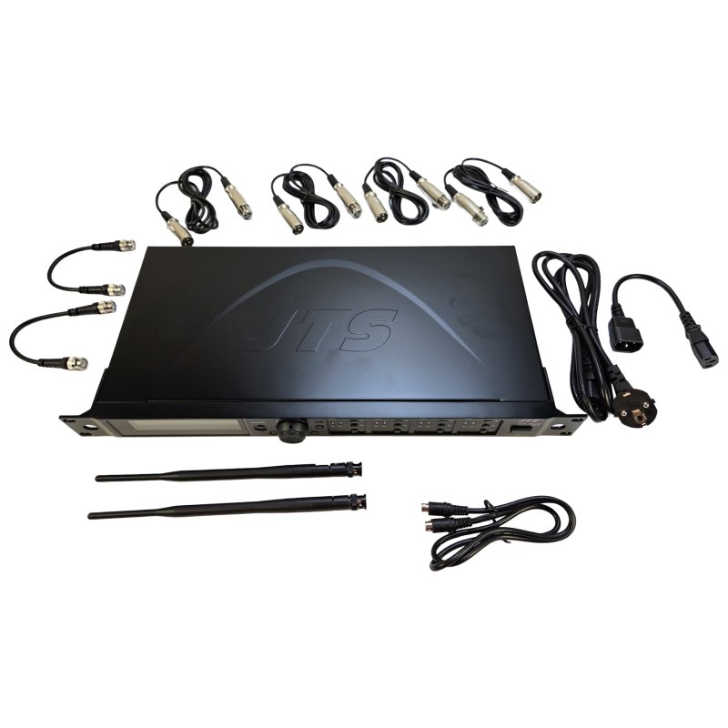 JTS trdls konferens mottagare med 4 bordsmikrofoner