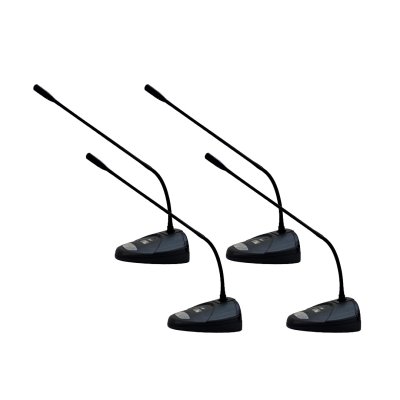 JTS trdls konferens mottagare med 4 bordsmikrofoner