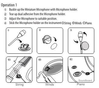 JTS miniature mikrofon til Violin og strengeinstrumenter incl. MA-500