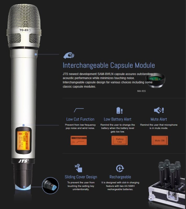 JTS trdlst R-4 system m/2 TBM beltpack och 2 handhllna JSS-4B