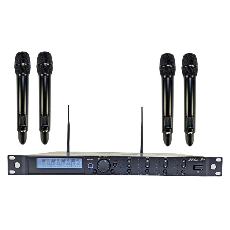 JTS Trdlst R-4 system med 4 JSS-4B handhllna mikrofoner