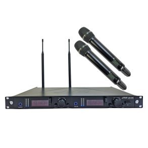 JTS mikrofons�t med 2 h�ndholdte mikrofoner 2 kanaler 75 MHz Wideband