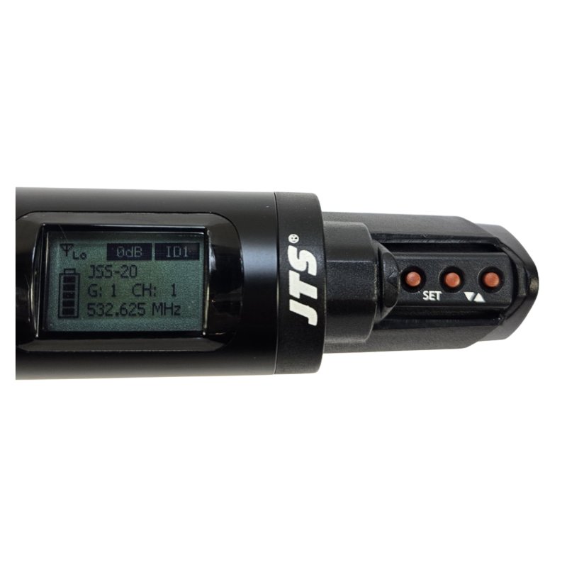 JTS mikrofonst med 2 hndholdte mikrofoner 2 kanaler 75 MHz Wideband