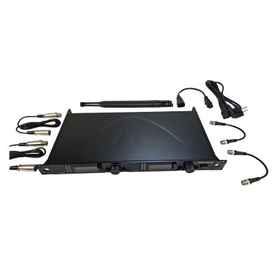 JTS tr�dl�s mikrofons�t med h�ndholdt og beltpack, 2 kanaler 75 MHz Wideband