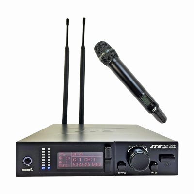 JTS mikrofons�t 75 MHz Wideband 1-kanals modtager og h�ndholdt mikrofon