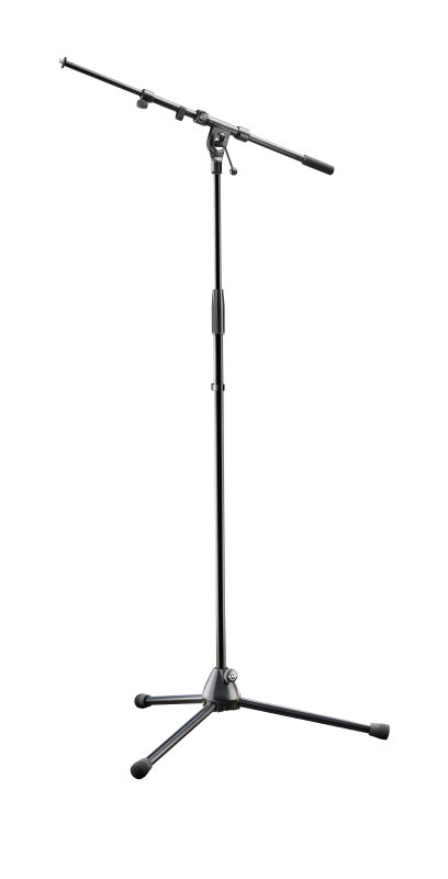 K&M mikrofonstativ & galge, korte ben 25 cm, sort