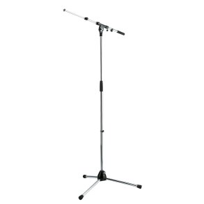 K&M mikrofonstativ & galge, 36cm ben, Blank