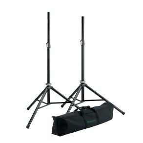 K&M h�jttalerstativ-s�t alu, sort + taske