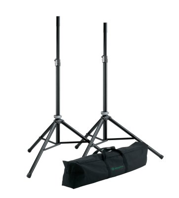 K&M h�jttalerstativ-s�t alu, sort + taske
