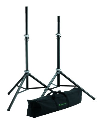 K&M h�jttalerstativ-s�t alu, sort + taske