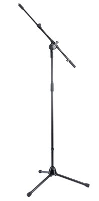 K&M mikrofonstativ med variabel galge, heavy-duty, sort