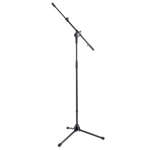K&M mikrofonstativ med variabel galge, heavy-duty, sort