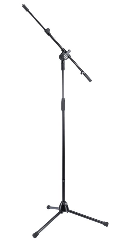 K&M mikrofonstativ med variabel galge, heavy-duty, sort