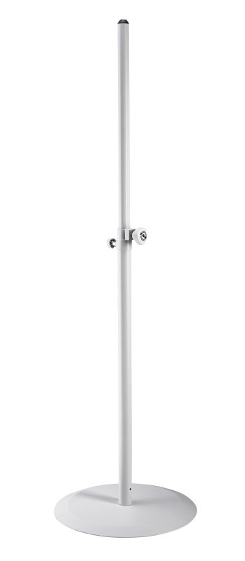 K&M hjttalerstativ med rund fod, 110-181cm, 35 mm, hvid Max 20 kg