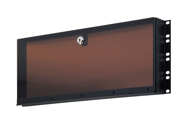 K&M Plexiglas sikkerheds cover 2U Sort