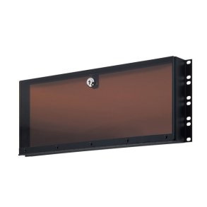 K&M Plexiglas sikkerheds cover 2U Sort