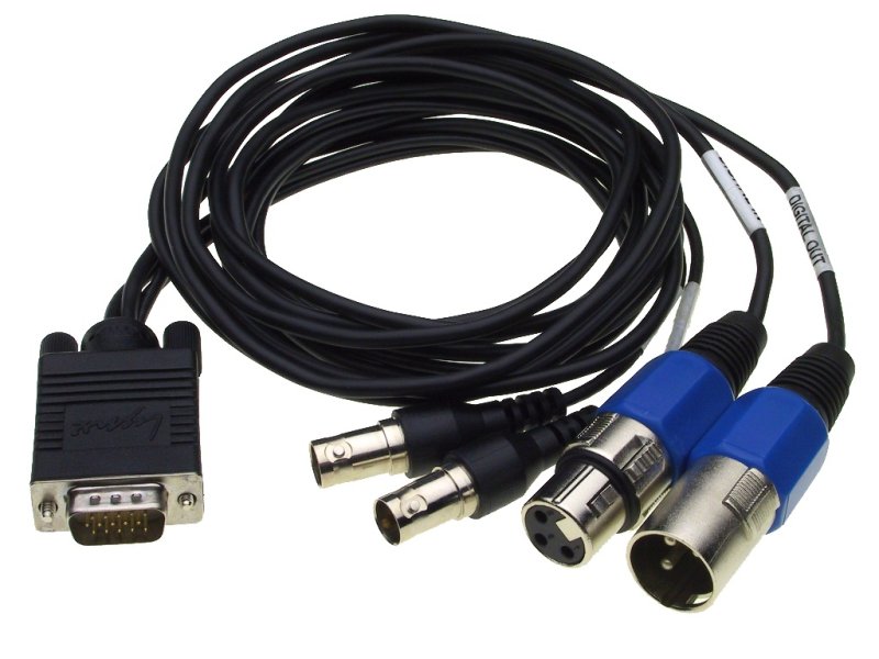 Lynx E22 digital I/O and sync kabel D-Sub 15 > XLR M+F 2 BNC