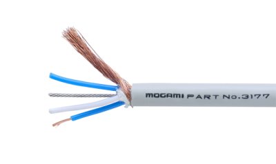 Mogami quad mikrofonkabel, high tension, 6,8mm, ljusgr� avklippta meterm�l