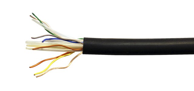 Mogami CAT5e Lan kabel, svart =8,5mm, 1 m avklipp