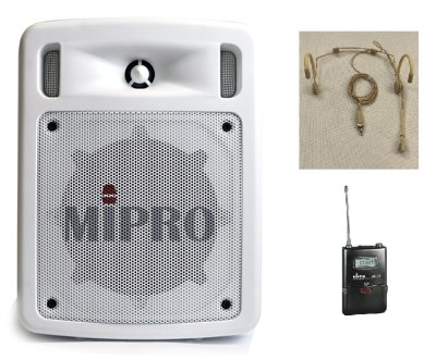 Mipro batteri h�jttaler m/ USB player og Headset mikrofon