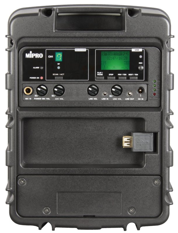 Mipro hjttaler MA303SU med USB og ACT modtager 8AD