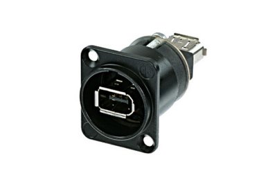 Firewire Chassis connector /gennemfring, sort