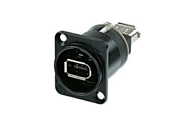 Firewire Chassis connector /gennemfring, sort