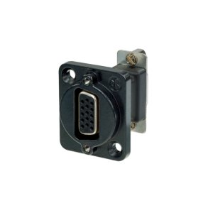 D-Sub-15 Chassis stik/gennemf�ring, sort hus