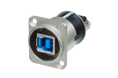 Neutrik USB3 chassisfatning A til B vendbar, blank