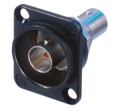 BNC chassis gennemf�ring 75 Ohm, ground sort hus