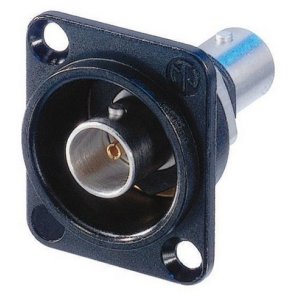 BNC chassis gennemf�ring 75 Ohm, isoleret, sort