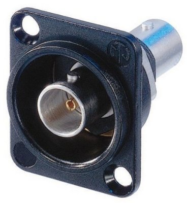 BNC chassigenomf�ring 75 Ohm, isolerad, svart