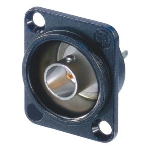 BNC chassis b�sning 75 Ohm, isoleret, sort hus (lodn)