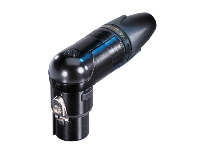 XLR kabelfatning hun 10-pol vinkel, sort hus & guldkontakter