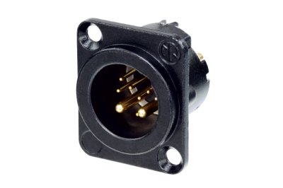 XLR chassis stik han 10-pol, sort hus & guldkontakter