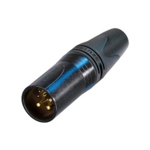 XLR kabel kontakt hank�n 10-pol, svart h�lje & guld kontakter