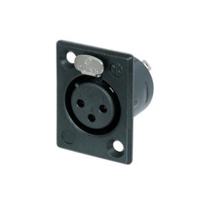Neutrik XLR chassis hun med l�s, sort hus