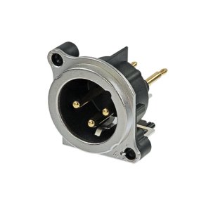 Neutrik XLR chassis han-stik med vertikale lodde ben